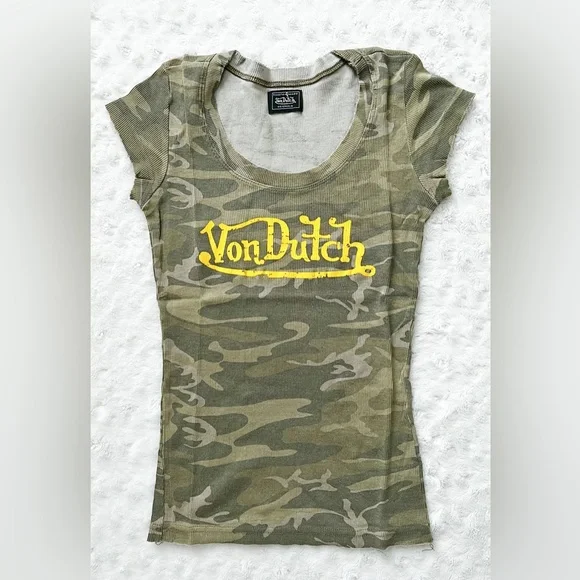 海外限定☆VON DUTCH ボンダッチ サングラス GOLD CAMO Von Dutch | Tops | Nwot Von Dutch Deconstructed Camo Cap